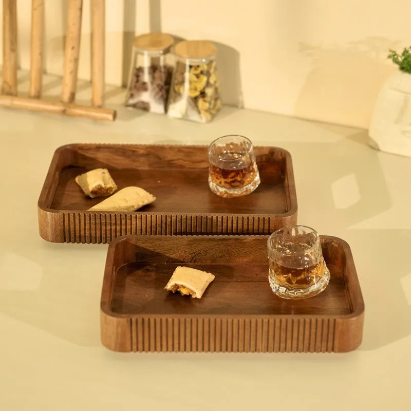 Duet Nested Wooden Serving Trays - Set Of Two media 4