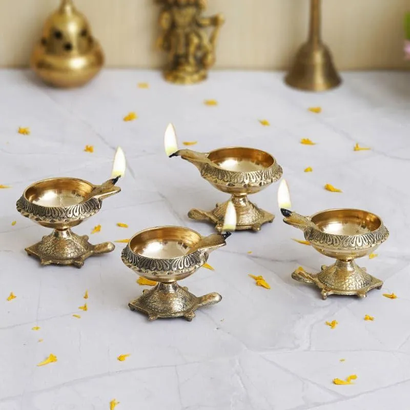 Disnu Tortoise Diya - Set Of Four media 1