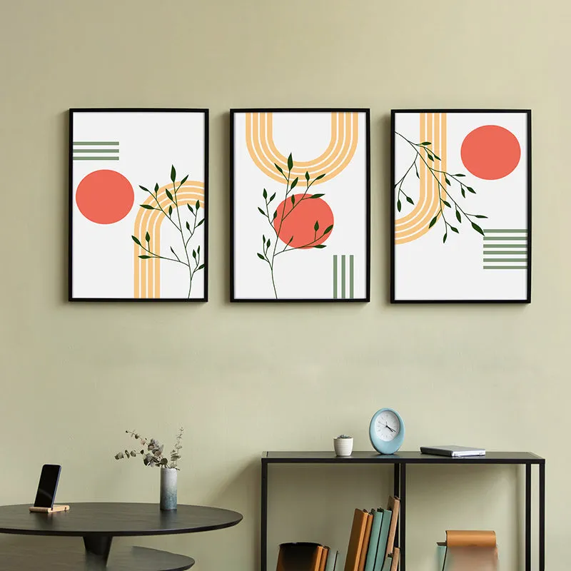 Tangerine Arc Wall Art With Frame - Set Of Three media 4