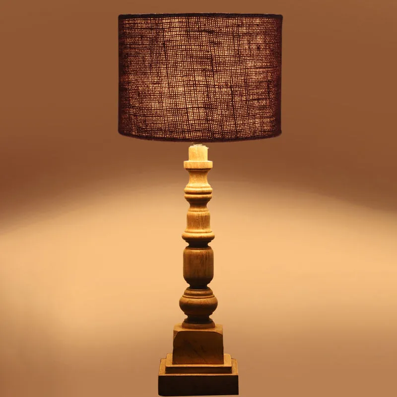 Sienna Arbor Wooden & Jute Table Lamp - Brown media 5
