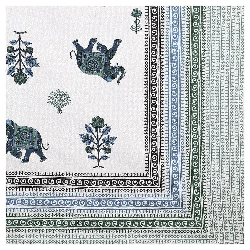 Gajesara Ethnic Cotton Bedsheet (Blue) - 160 TC media 4