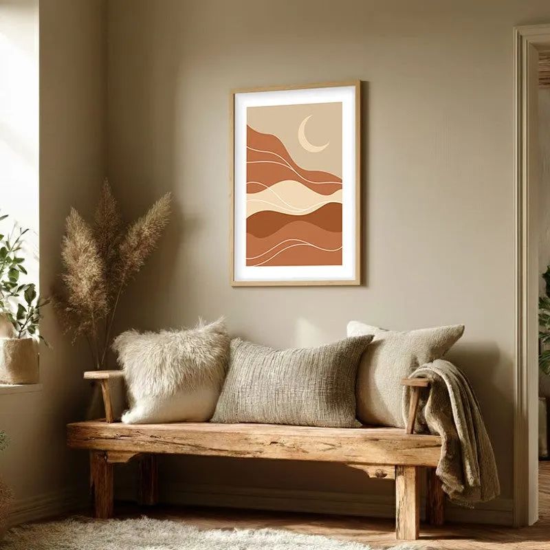 Desert Drift Canvas Wall Painting With Brown Frame media 3