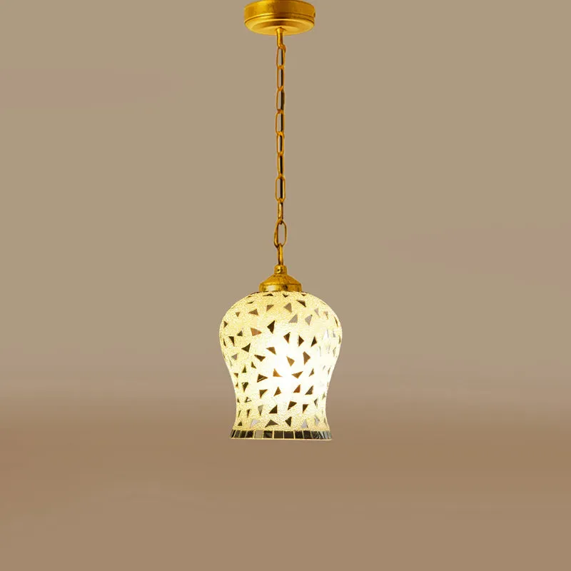 Mosaic Gild Metal & Glass Ceiling Lamp media 5