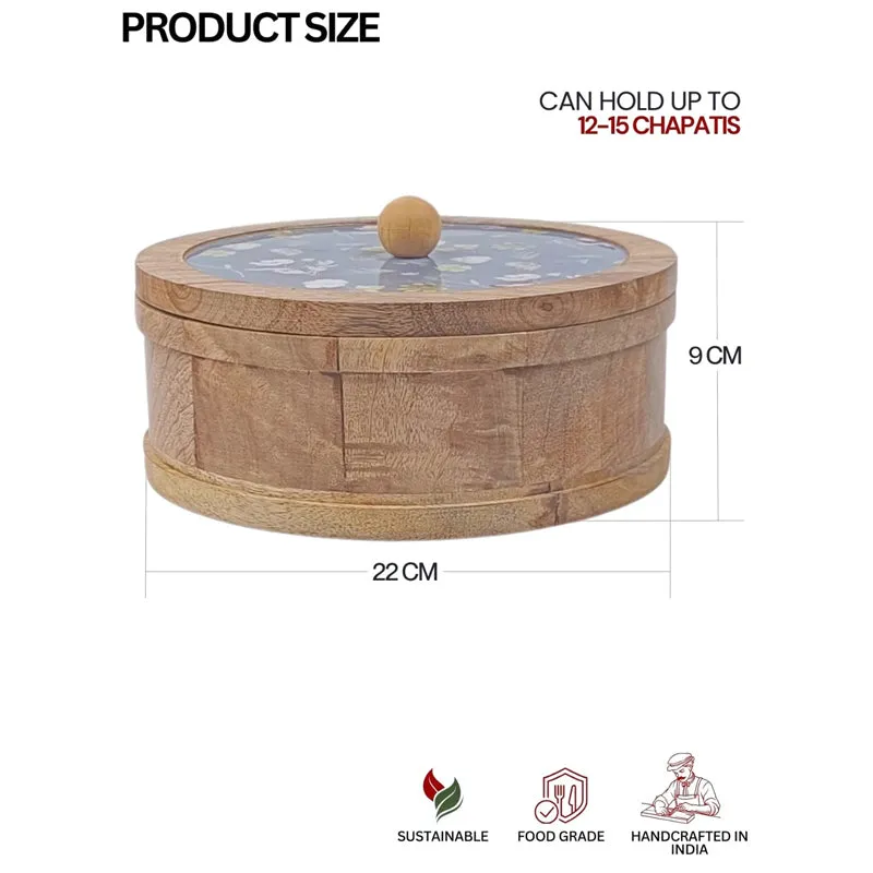 Rasva I Wood Roti Box - Blue & Brown media 8