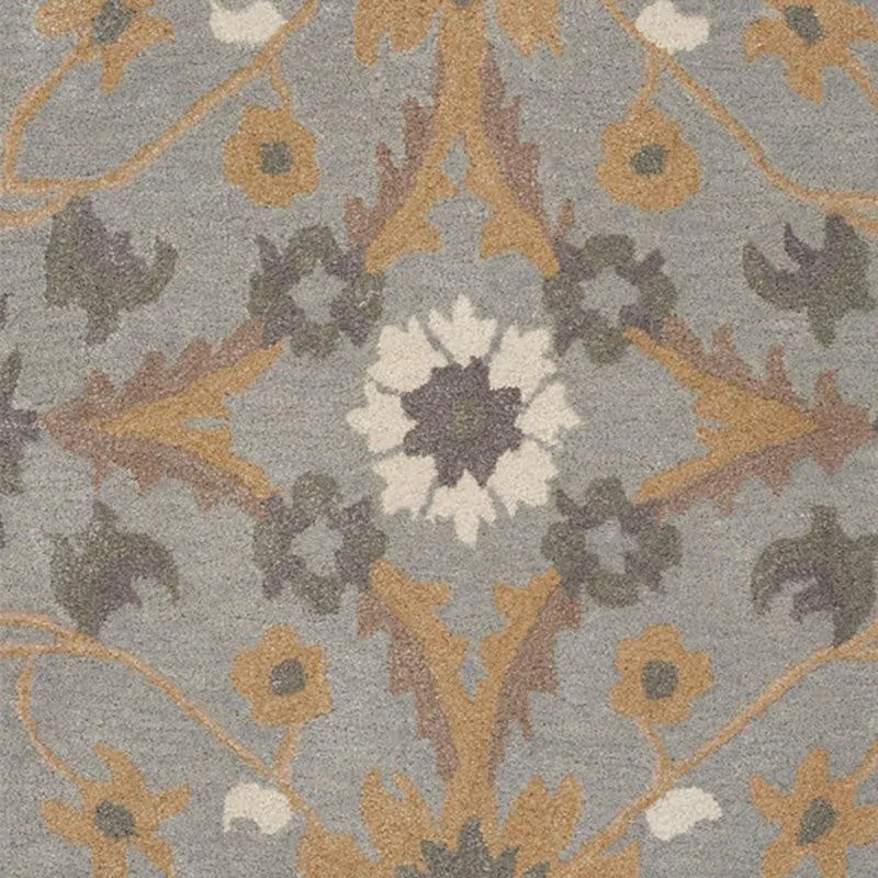 Awen Hand Tufted Ethnic Wool & Nylon Carpet - Light Grey media 5