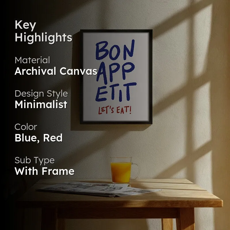 Bonappetit Archival Canvas Wall Art - Black media 2