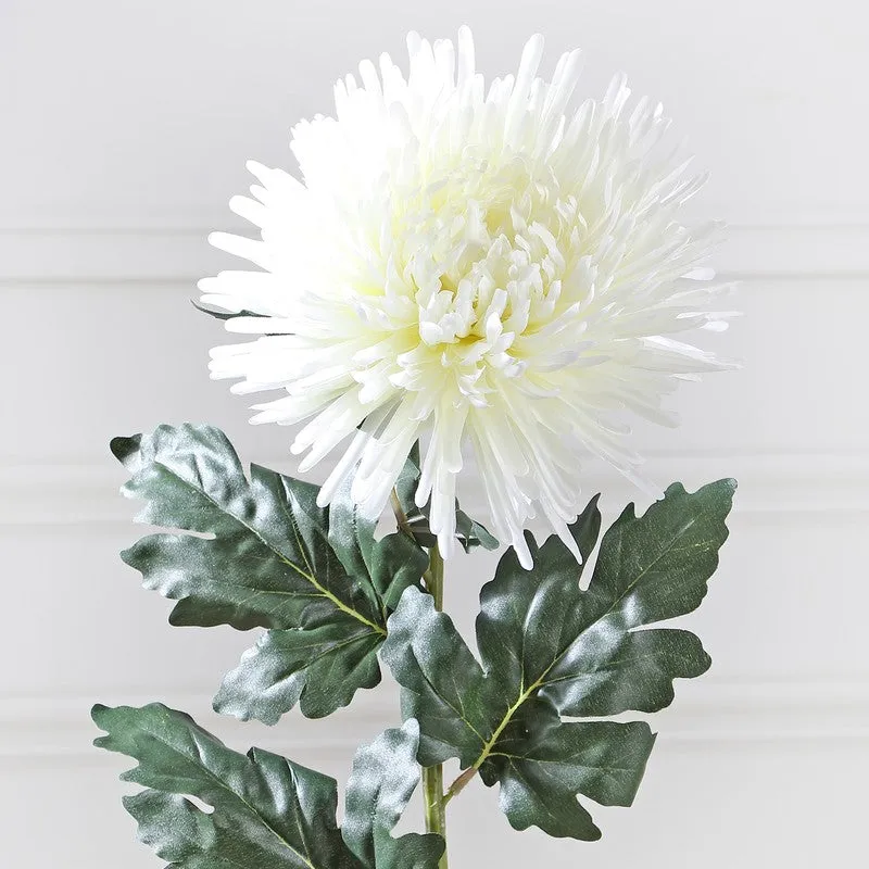 Single Chrysanthemum Artificial Flower Stem - White media 5