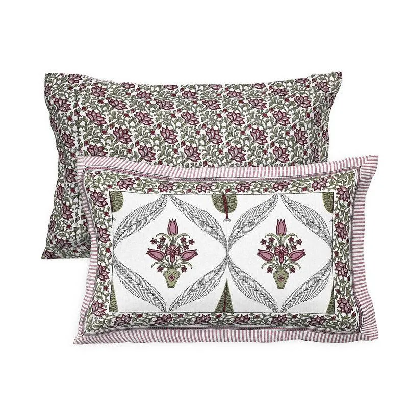 Quade Ethnic Cotton Bedsheet (Green) - 160 TC media 5