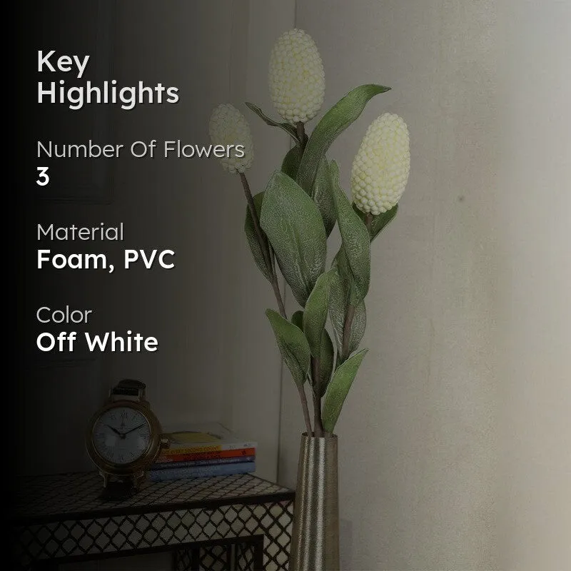 Decorative Artificial Corn Stalk Flower - White media 2