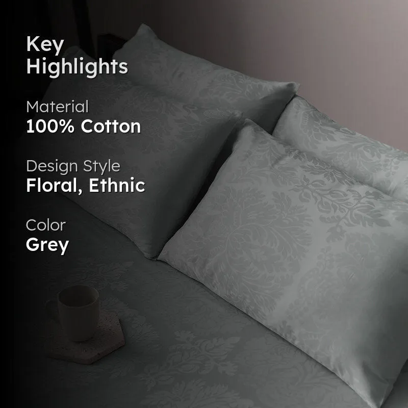 Symmetry Charm Jacquard Pillow Cover (Light Grey) - Set Of Two media 2