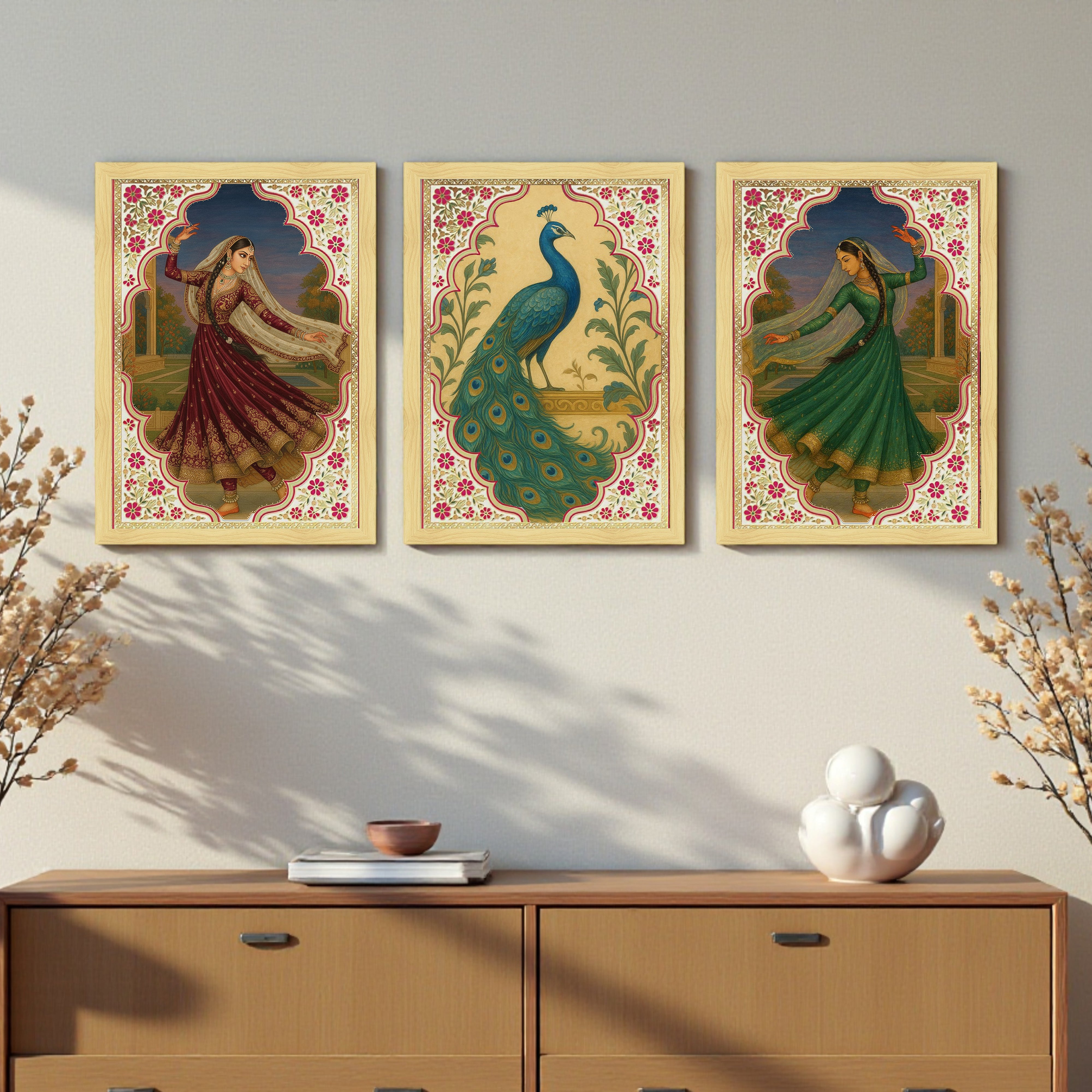 Royal Nritya Indian Wall Art - Set Of Three media 5