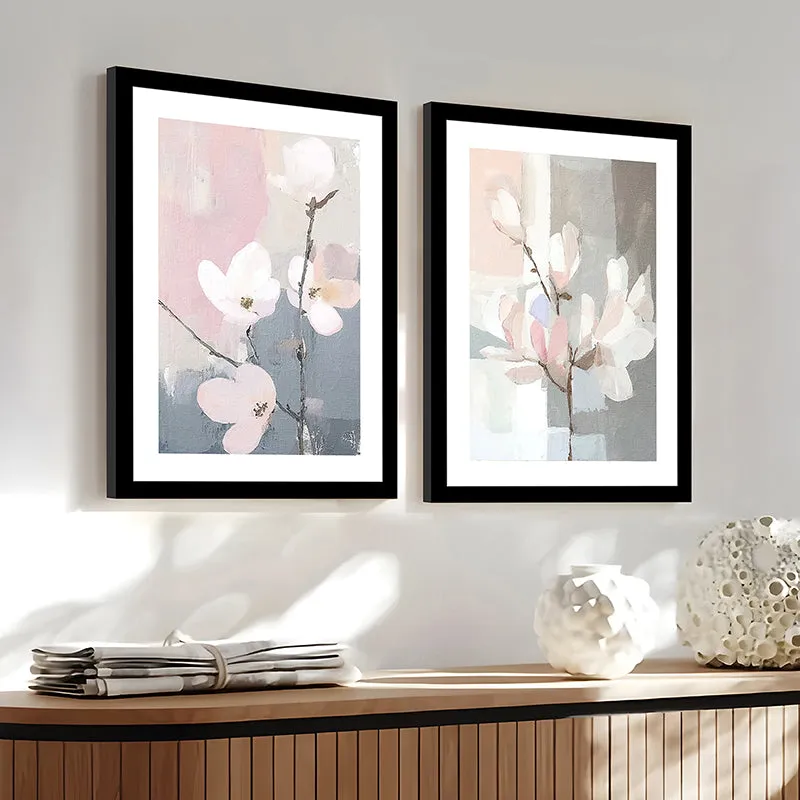 Flora Pastels Wall Art With Frame - Set Of Two media 8