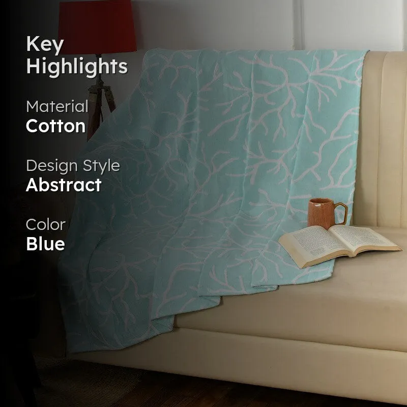 Petalyn Abstract Cotton Throws - Sea Green media 2