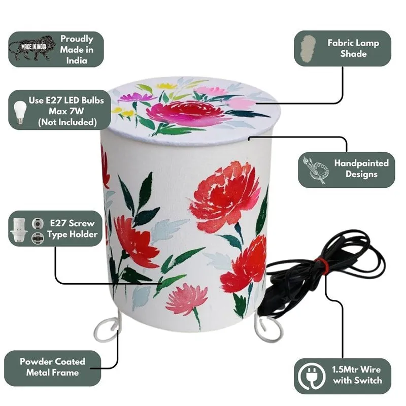 Drepo Flora Handpainted and Metal Fabric Table Lamp - Multicolor media 3