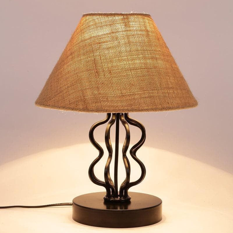 Iggly Wiggly Fabric Table Lamp - Beige media 5