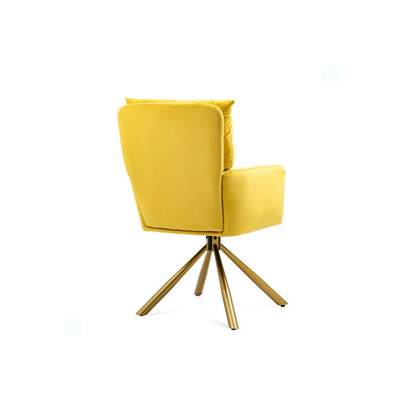 Arvella Neem Wood Accent Chair - Yellow media 4