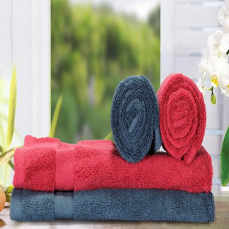Miorah Hand Towel (Red & Blue) - Set Of Four media 1
