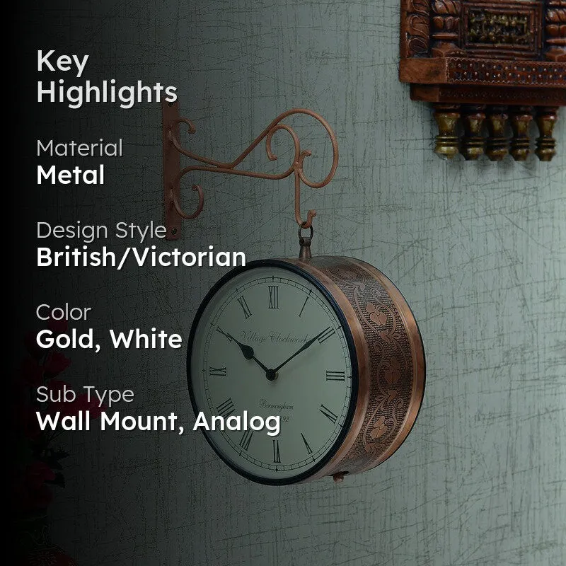 Vintage Railway Theme Metal Wall Clock media 2