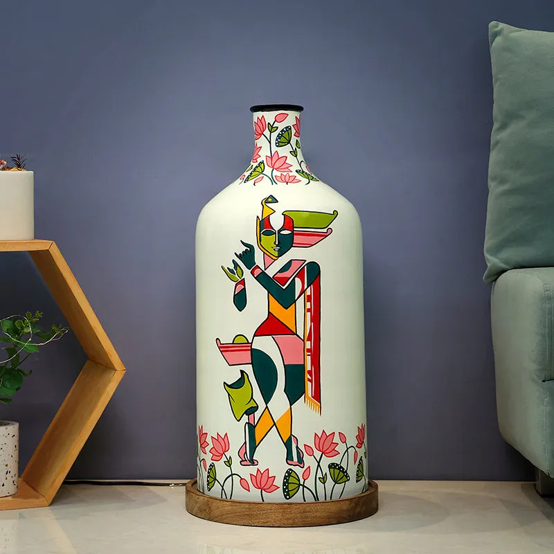 Noctis Glow Hand Painted Wood & Glass Floor Lamp media 3