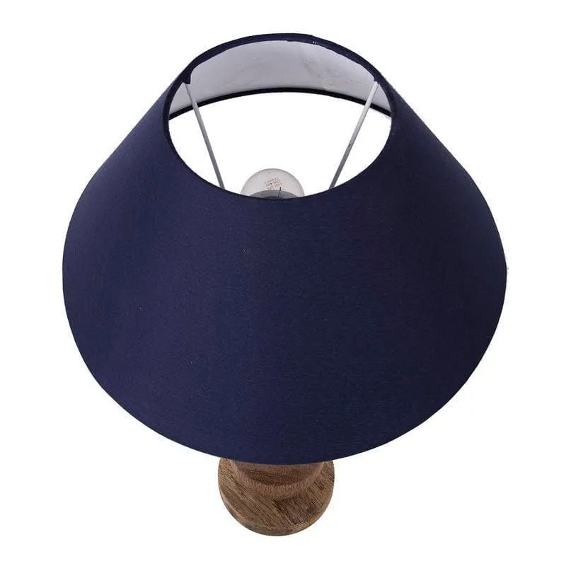 Classic Cubist Fabric Table Lamp With Conical Shade - Brown,Blue media 3