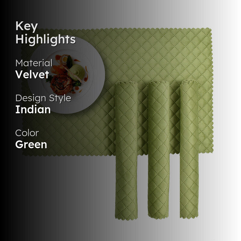 Osric Velvet Quilted Placemat (Light Green) - Set Of Six media 2