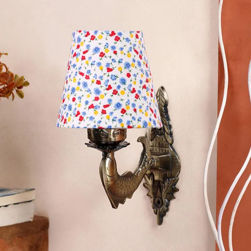 Ziada Stiva Color Splash Conical Fabric & Metal Wall Lamp media 3