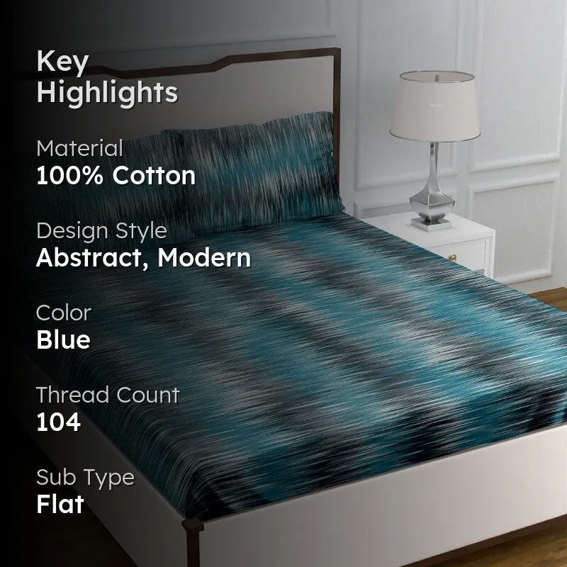 Esmeda Roga Cotton Bedsheet (Blue) - 104 TC media 2