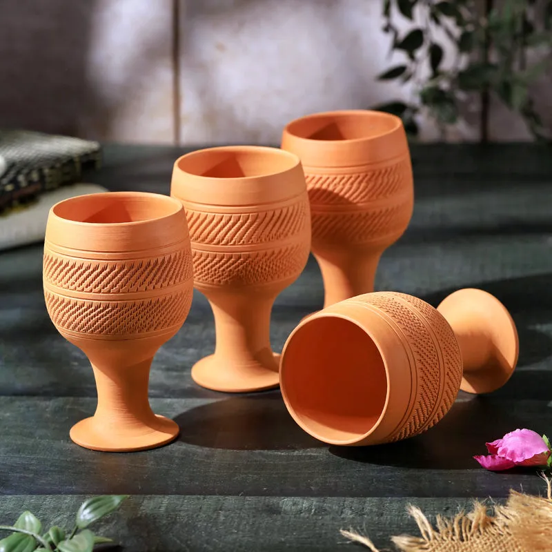 TerraVino Terracotta Stem Glass - Set Of Four media 4
