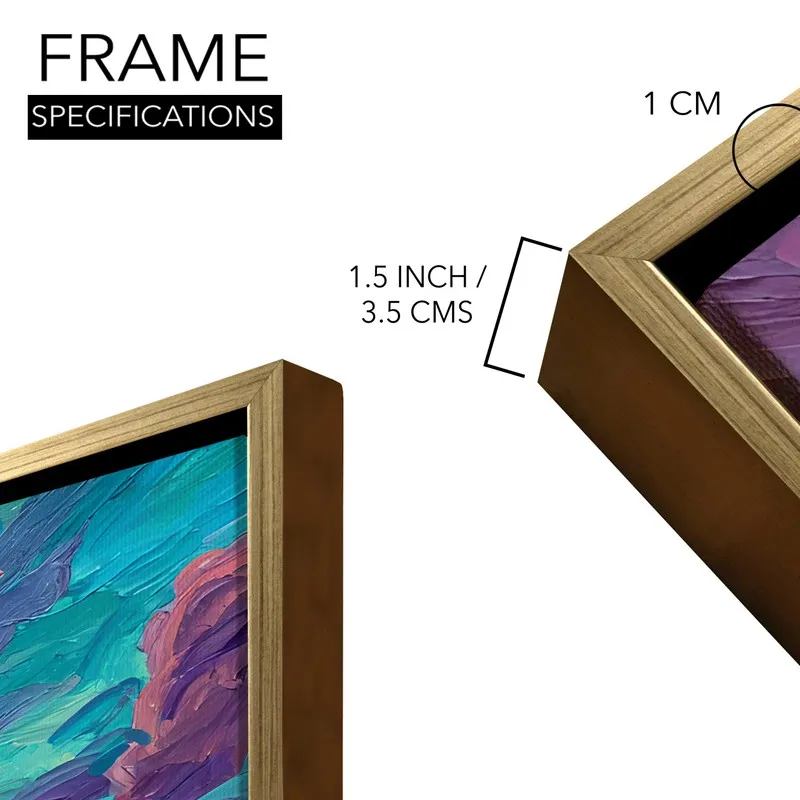 Burning Skyline Canvas Wall Painting With Frame media 8
