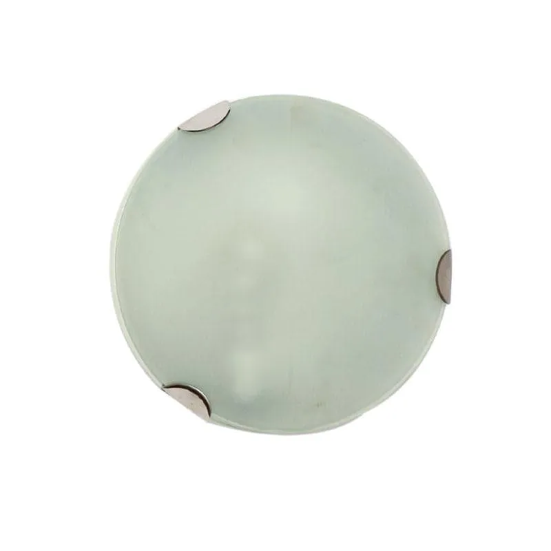 Round frosted glass wall lamp on a white background
