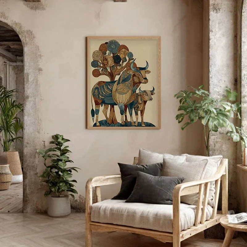 Suravi Canvas Wall Painting With Brown Frame media 7