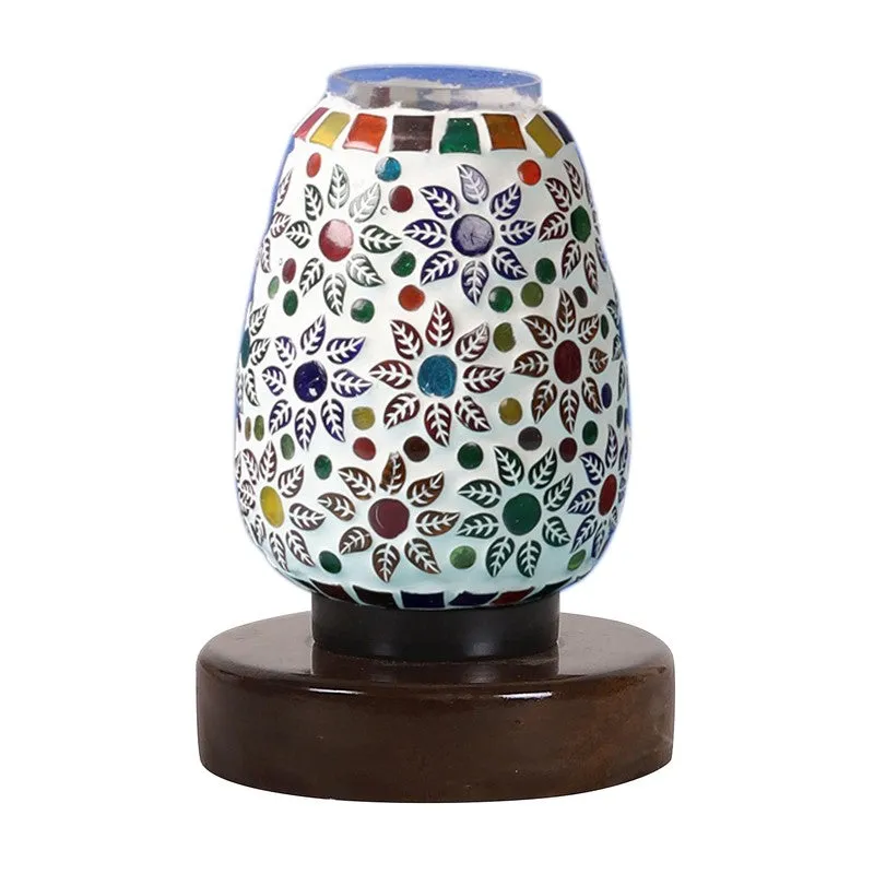Aurelinea Glass Table Lamp With Wooden Base - Multicolor media 5