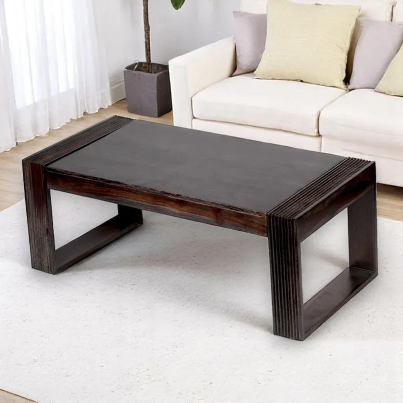 Zirox Sheesham Wooden Center Table - Black media 1