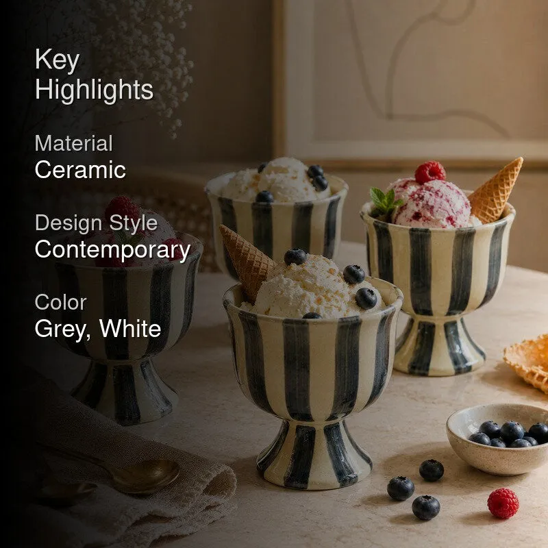 FrostBite Ceramic Ice Cream Cups (160 mL Each) - Set of Four - 2