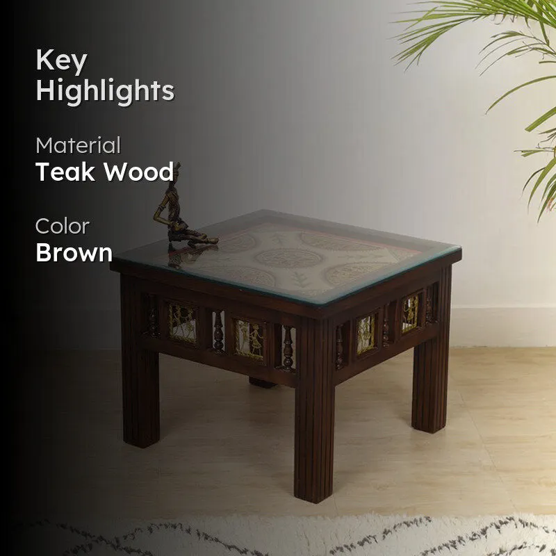 Zudra Teak Wood Side Table media 2