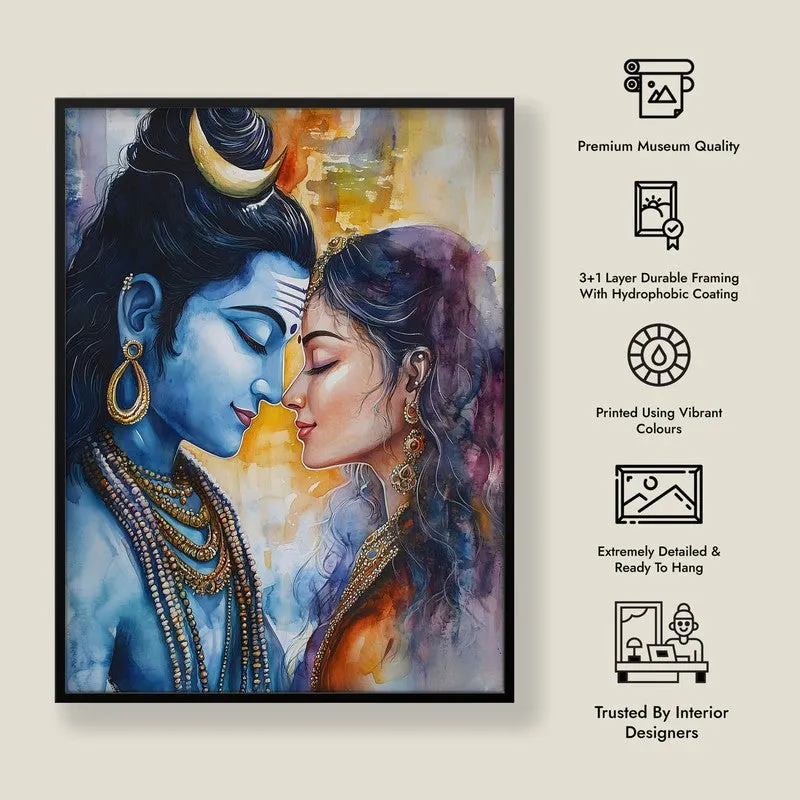 Yogamaya Lakshmi Spiritual Archival Paper Wall Painting With Frame - Black media 8