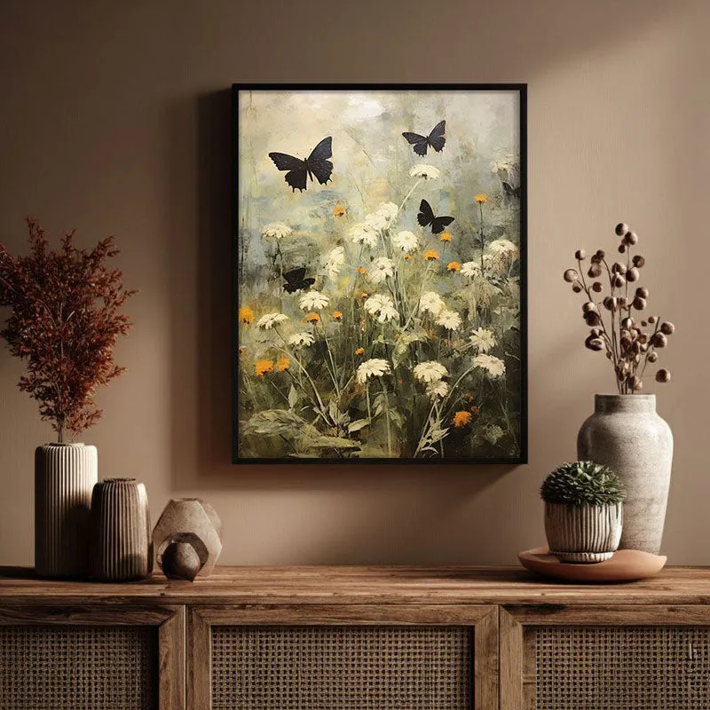 Black & White Butterfly Wall Art - Black Frame media 3