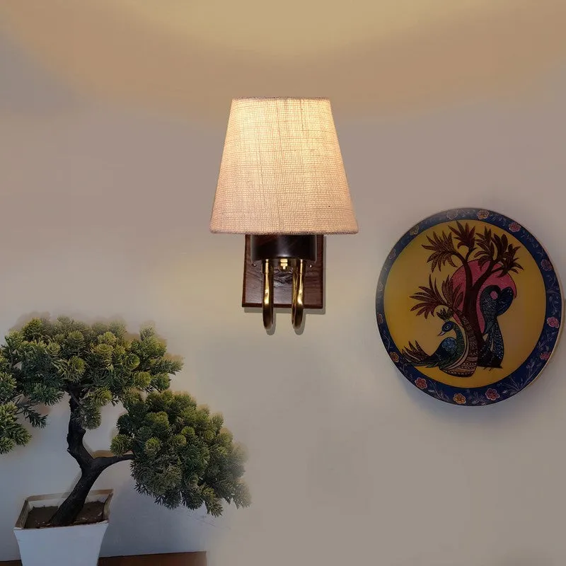 Gilded Arch Decorative Jute Wall Lamp - Off White media 4