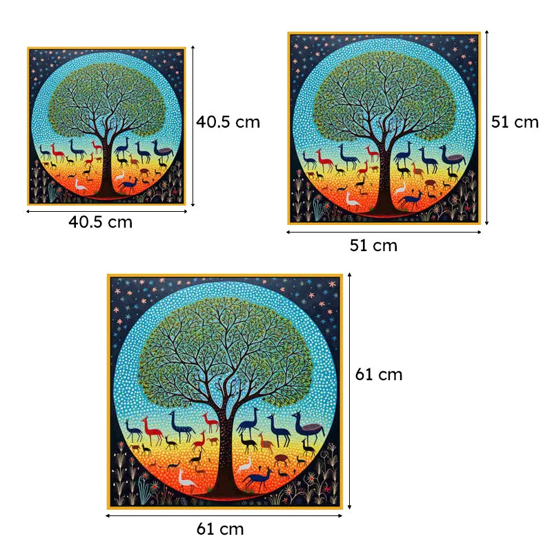 Tree & Fauna Canvas Wall Art With Frame media 6