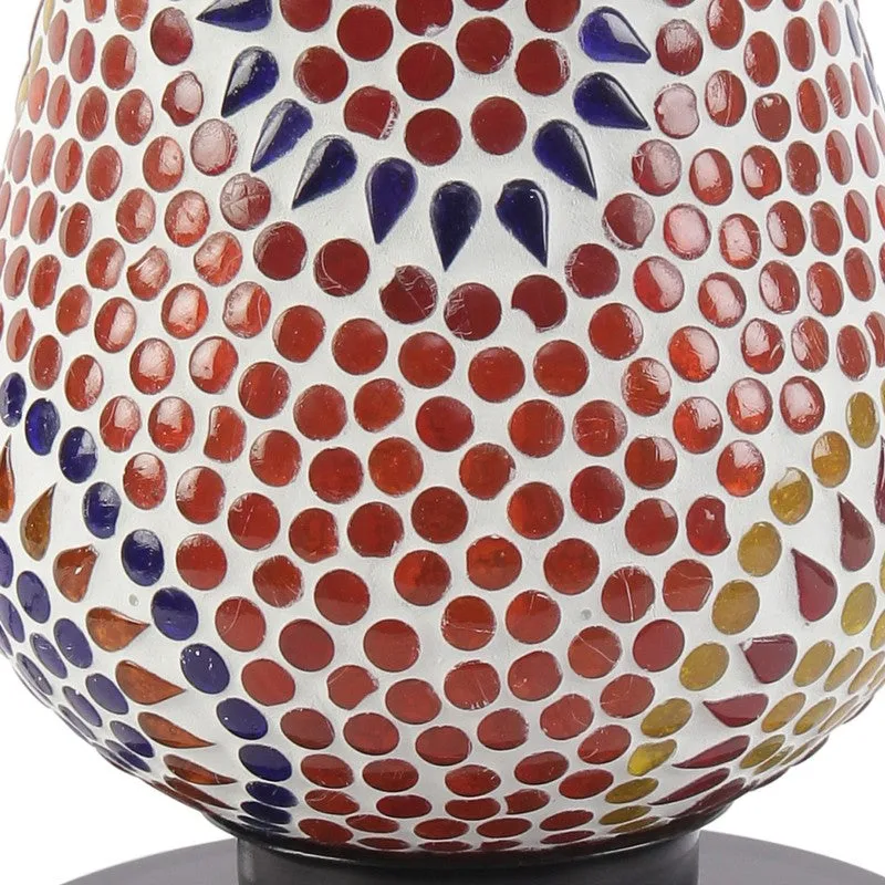 Emberune Mosaic Glass Table Lamp With Wooden Base - Multicolor media 7