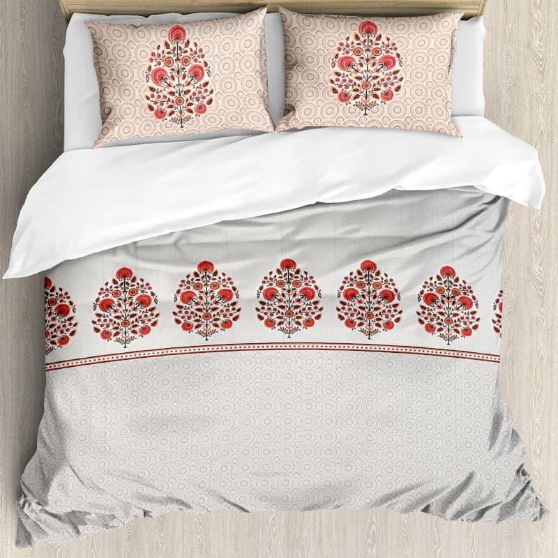 Awana Ethnic Cotton Bedsheet (Red) - 210 TC media 5