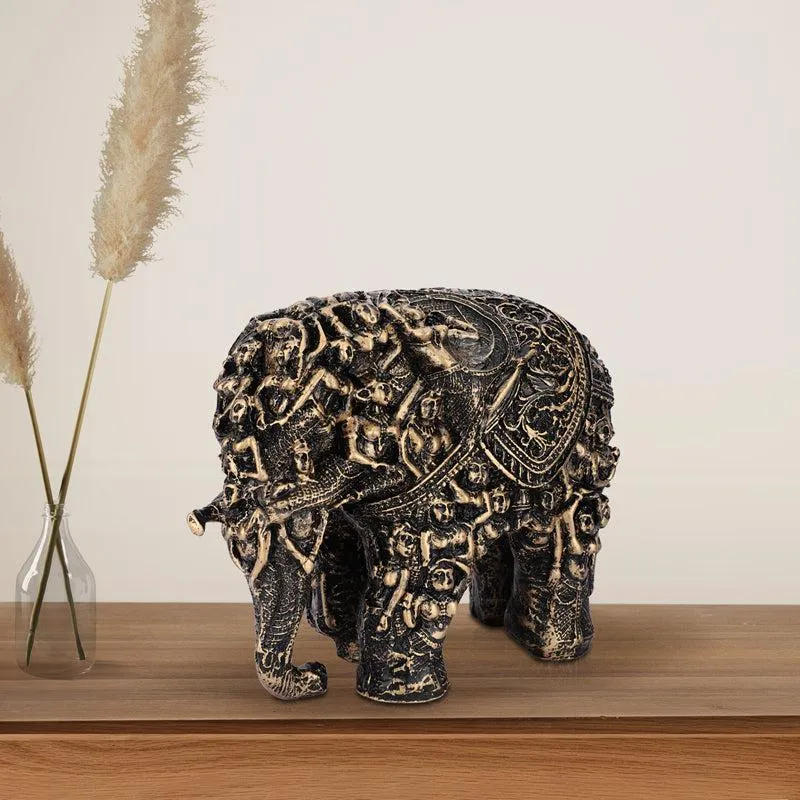 Indian Ethnic Polyresin Elephant Showpiece media 1