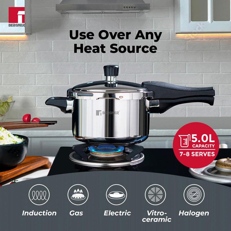 Bergner Induction Safe Pressure Cooker - 5000 ml/19 Inches media 8