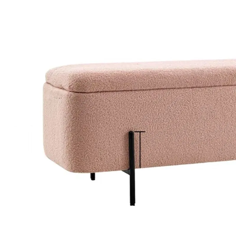 Santrell Fabric & Metal Bench - Pink media 4