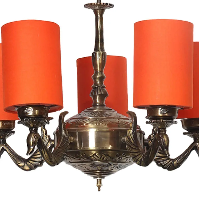 Crosso Cylindrical Golden Antique Ceiling Lamp media 4