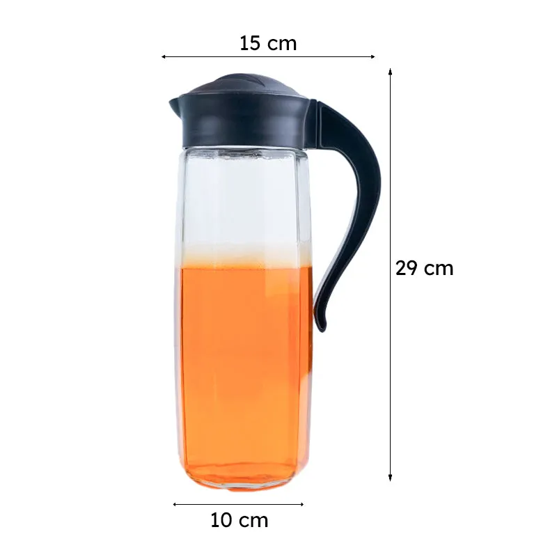 Domana Fersha Transparent Jug With Lid (Black) - 1600 ML media 6