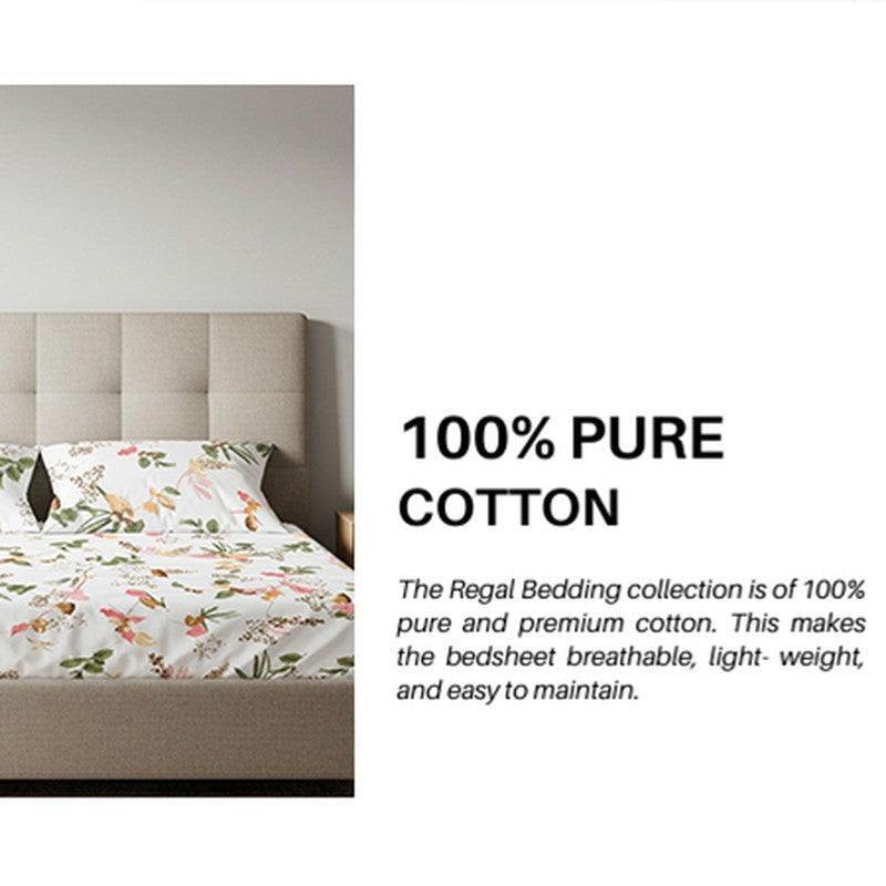 Urban Space Cherry Blossom-Peach Cotton Bedsheet - 200 TC media 11