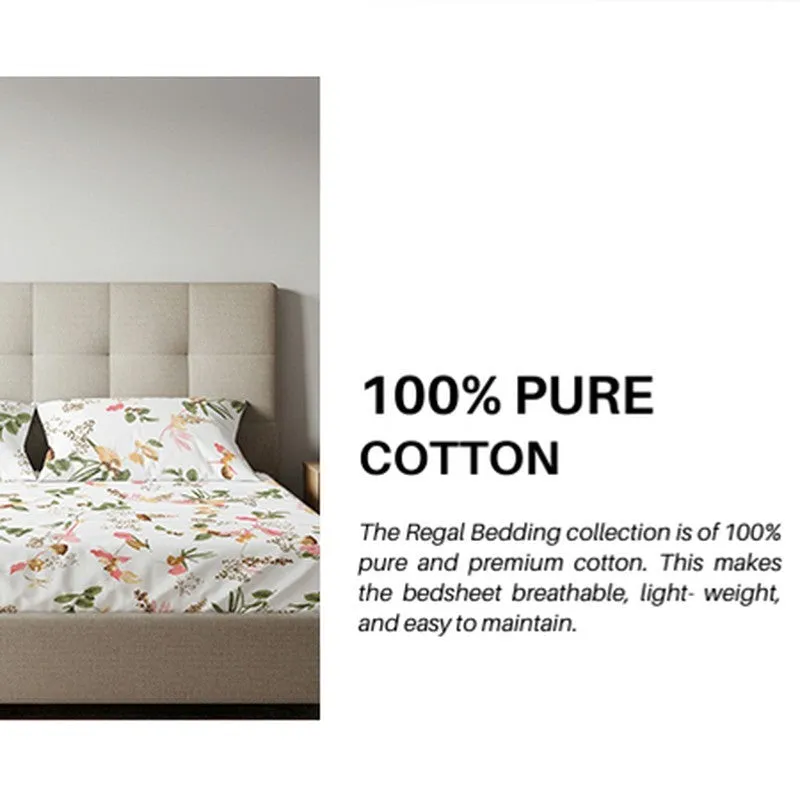 Urban Space Cherry Blossom-Peach Cotton Bedsheet - 200 TC media 11