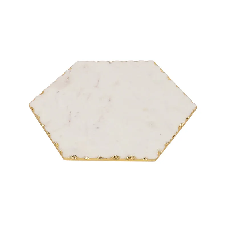 Carvella Hexagonal Marble Serving Platter media 3