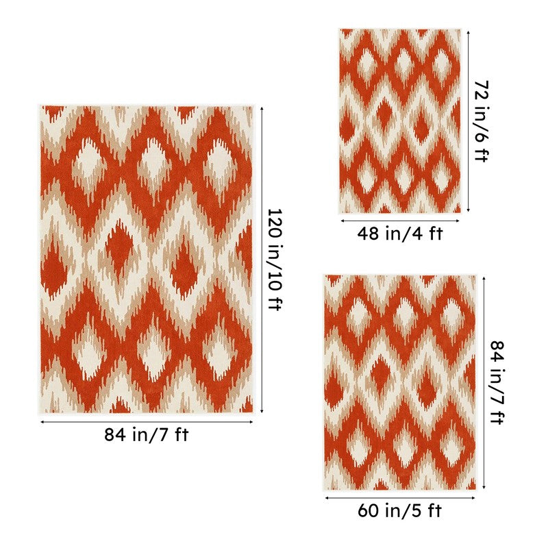 Dwalin Hand Tufted Geometric Wool & Nylon Carpet - Orange media 14